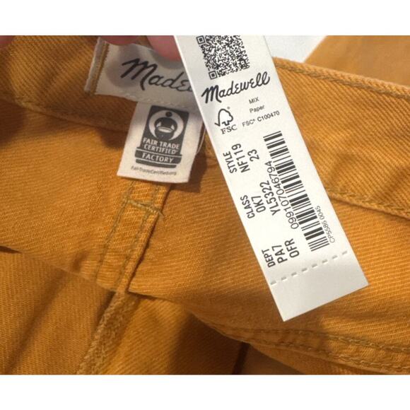 Madewell Baggy Straight Jeans Womens Size 23 Garment Dyed High Rise Ochre Fresco - Picture 6 of 8